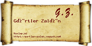 Gürtler Zalán névjegykártya